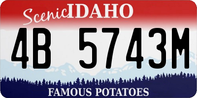 ID license plate 4B5743M