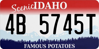 ID license plate 4B5745T