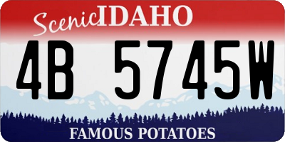 ID license plate 4B5745W