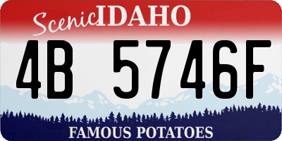 ID license plate 4B5746F