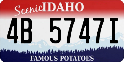 ID license plate 4B5747I