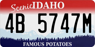 ID license plate 4B5747M