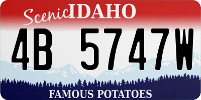 ID license plate 4B5747W