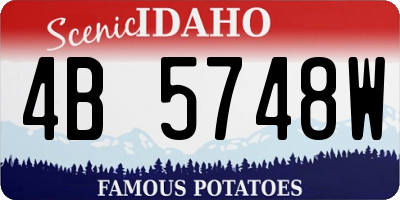 ID license plate 4B5748W