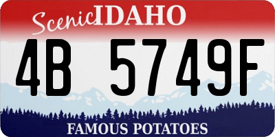 ID license plate 4B5749F