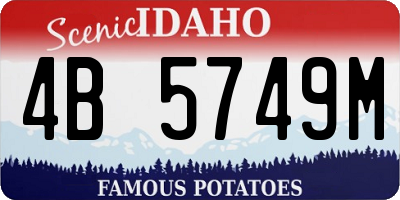ID license plate 4B5749M