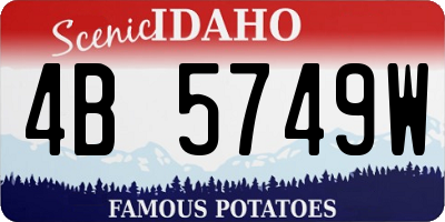 ID license plate 4B5749W
