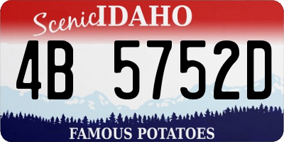 ID license plate 4B5752D