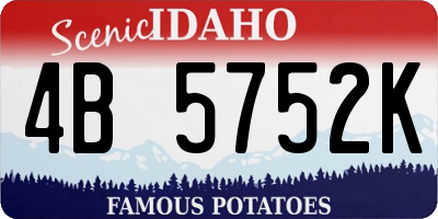 ID license plate 4B5752K