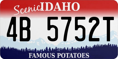 ID license plate 4B5752T