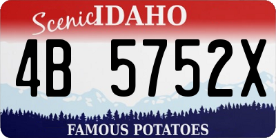 ID license plate 4B5752X