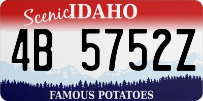 ID license plate 4B5752Z