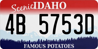 ID license plate 4B5753D