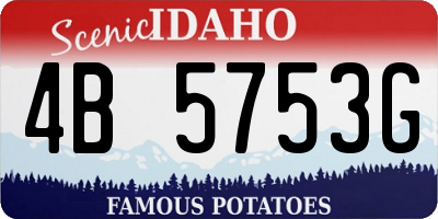 ID license plate 4B5753G