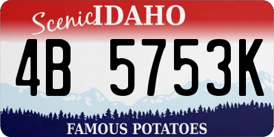 ID license plate 4B5753K