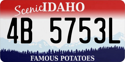 ID license plate 4B5753L