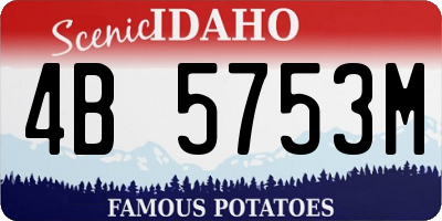ID license plate 4B5753M
