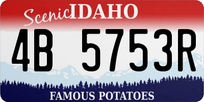 ID license plate 4B5753R