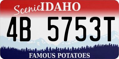 ID license plate 4B5753T