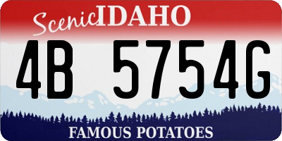 ID license plate 4B5754G