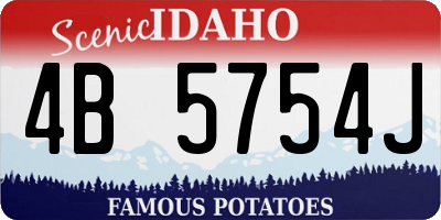 ID license plate 4B5754J