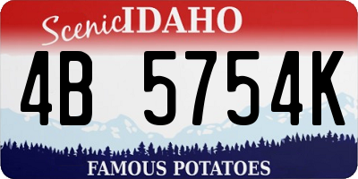 ID license plate 4B5754K