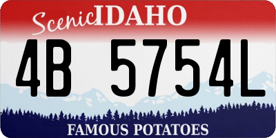 ID license plate 4B5754L