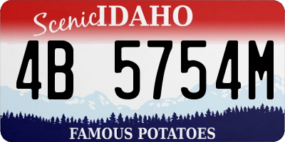 ID license plate 4B5754M