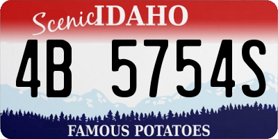 ID license plate 4B5754S