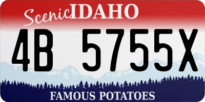 ID license plate 4B5755X