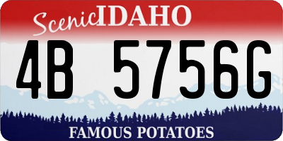 ID license plate 4B5756G