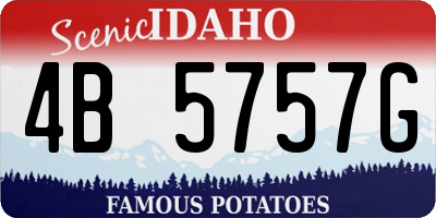 ID license plate 4B5757G