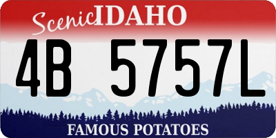 ID license plate 4B5757L