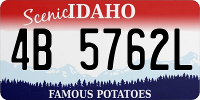 ID license plate 4B5762L