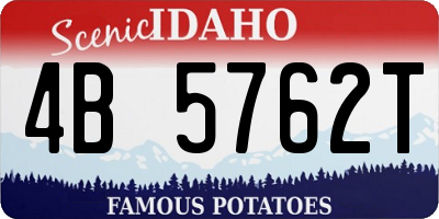ID license plate 4B5762T