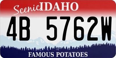 ID license plate 4B5762W