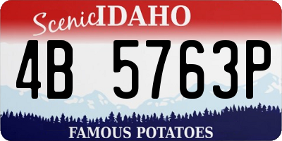 ID license plate 4B5763P