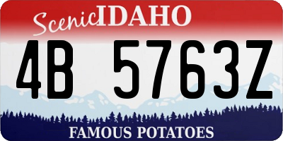ID license plate 4B5763Z