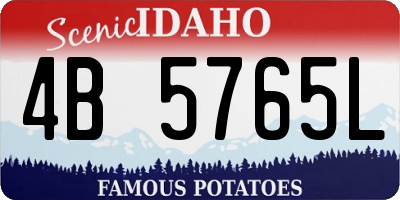 ID license plate 4B5765L