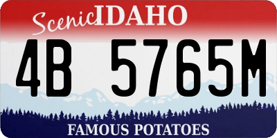 ID license plate 4B5765M