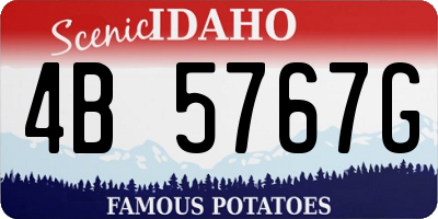 ID license plate 4B5767G
