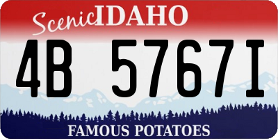 ID license plate 4B5767I