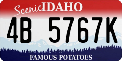 ID license plate 4B5767K