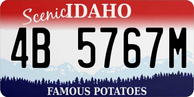 ID license plate 4B5767M