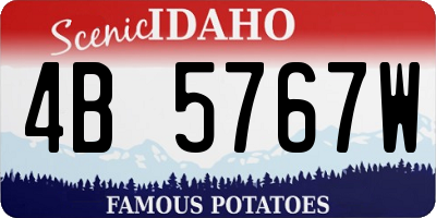 ID license plate 4B5767W