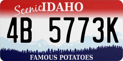 ID license plate 4B5773K