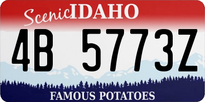 ID license plate 4B5773Z