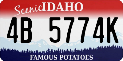 ID license plate 4B5774K