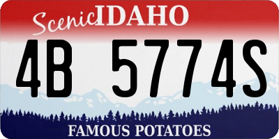 ID license plate 4B5774S