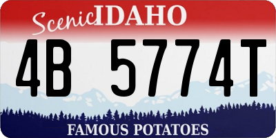 ID license plate 4B5774T
